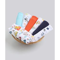 Babyhug 100% Cotton Wash Cloth Pack of 8 - Multicolor