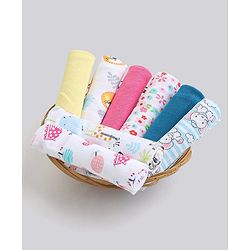Babyhug 100% Cotton Wash Cloth Pack of 8 - Multicolor