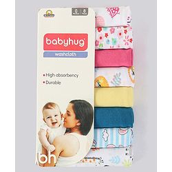 Babyhug 100% Cotton Wash Cloth Pack of 8 - Multicolor