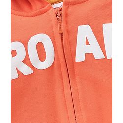 Babyhug Full Sleeves Winter Wear Dino Fin Hooded Sweatshirt - Orange