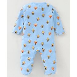 Babyhug Cotton Full Sleeves Sleep Suit Bee Print Pack of 2 - Blue Green