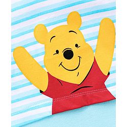 Babyhug 100% Cotton Half Sleeves Romper Winnie The Pooh Print - Blue