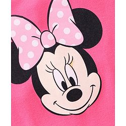 Babyhug 100% Cotton Flutter Sleeves Minnie Mouse Print Romper - Pink