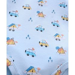 Babyhug 100% Cotton Full Sleeves Onesies Car Print - Blue