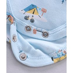 Babyhug 100% Cotton Full Sleeves Onesies Car Print - Blue