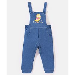 Babyhug 100% Cotton Full Sleeves T-Shirt With Dungaree Floral Print - Pink & Indigo