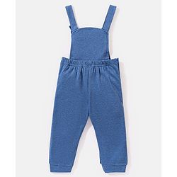 Babyhug 100% Cotton Full Sleeves T-Shirt With Dungaree Floral Print - Pink & Indigo
