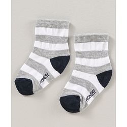 Cute Walk by Babyhug Ankle Length Antibacterial Socks Pack Of 7 Striped Design - Multicolour