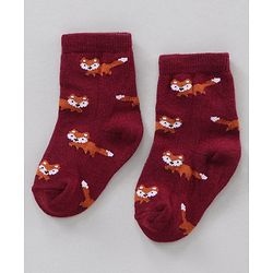 Cute Walk by Babyhug Anti Bacterial Ankle Length Non Terry Socks Animal Print Pack of 5 Pair - Multicolour