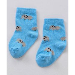 Cute Walk by Babyhug Anti Bacterial Ankle Length Non Terry Socks Animal Print Pack of 5 Pair - Multicolour
