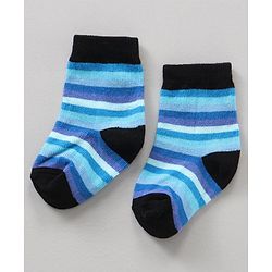 Cute Walk by Babyhug Ankle Length Antibacterial Socks Stripes Print Pack Of 7 - Multicolor