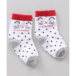 Cute Walk by Babyhug Ankle Length Antibacterial Socks Striped & Dot Prints Pack Of 7 - Multicolor