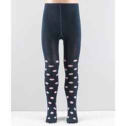 Cutewalk by Babyhug Anti-Bacterial Tights Polka Dots - Navy