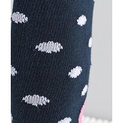 Cutewalk by Babyhug Anti-Bacterial Tights Polka Dots & Hearts Design - Navy