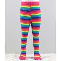 Cutewalk by Babyhug Anti-Bacterial Tights Striped Design - Multicolour