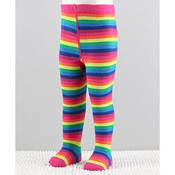 Cutewalk by Babyhug Anti-Bacterial Tights Striped Design - Multicolour