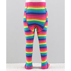 Cutewalk by Babyhug Anti-Bacterial Tights Striped Design - Multicolour