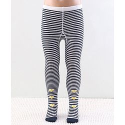 Cutewalk by Babyhug Anti Bacterial Tights Stripes & Heart Design - Multicolor