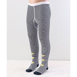 Cutewalk by Babyhug Anti Bacterial Tights Stripes & Heart Design - Multicolor
