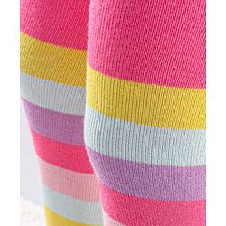 Cutewalk by Babyhug Anti Bacterial Footed Tights Striped Pack Of 2 - Pink