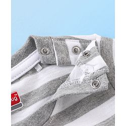 Babyhug Cotton  Half Sleeves T-Shirt with Elephant Print - White Melange