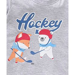 Babyhug Cotton Half Sleeves Tee Fox & Bear Print- White