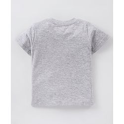 Babyhug Cotton Jersey Half Sleeves T-Shirt Car Printed - Grey Melange