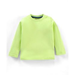 Babyhug 100% Cotton Full Sleeves Solid T-shirt and Dungaree Set - Green and Blue