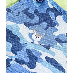 Babyhug 100% Cotton Full Sleeves Solid T-shirt and Dungaree Set - Green and Blue