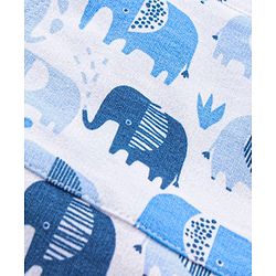 Babyhug Cotton Knit Elephant Print Dungaree with Full Sleeves Inner T-Shirt - Peach White