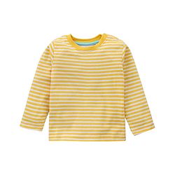 Babyhug 100% Cotton Knit Sleeveless Lion Printed Dungaree With Full Sleeves Striped Tee - Yellow Blue