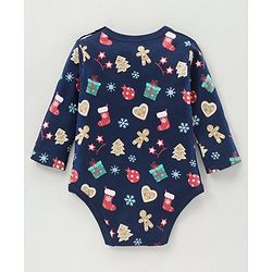Babyhug 100% Cotton Full Sleeves Onesies Christmas Theme & Text Print - Pack of 2