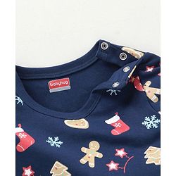 Babyhug 100% Cotton Full Sleeves Onesies Christmas Theme & Text Print - Pack of 2