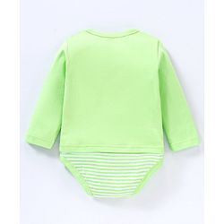 Babyhug 100% Cotton Full Sleeves Onesies Stripes & House Print Pack of 3- Multicolor