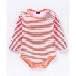 Babyhug 100% Cotton Full Sleeves Onesies Stripes & House Print Pack of 3- Multicolor