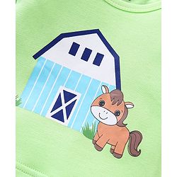 Babyhug 100% Cotton Full Sleeves Onesies Stripes & House Print Pack of 3- Multicolor