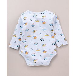 Babyhug 100% Cotton Knit Full Sleeves Cars & Bus Printed Onesies Pack Of 2 - Multicolour