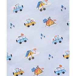 Babyhug 100% Cotton Knit Full Sleeves Cars & Bus Printed Onesies Pack Of 2 - Multicolour