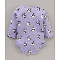 Babyhug 100% Cotton Knit Full Sleeves Penguin Printed Onesies Pack Of 3 - Multicolour