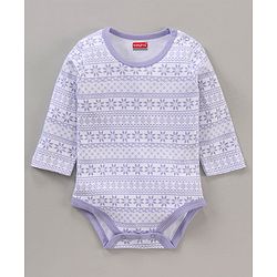 Babyhug 100% Cotton Knit Full Sleeves Penguin Printed Onesies Pack Of 3 - Multicolour