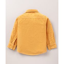 Babyhug Cotton Knit Solid Full Sleeves Shirt and Jeans Pant - Yellow Black