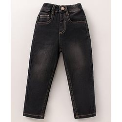 Babyhug Cotton Knit Solid Full Sleeves Shirt and Jeans Pant - Yellow Black