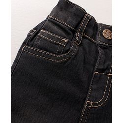Babyhug Cotton Knit Solid Full Sleeves Shirt and Jeans Pant - Yellow Black