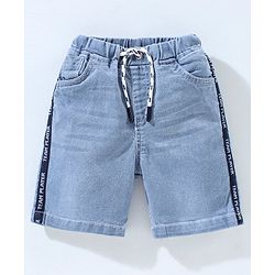 Babyhug Cotton Spandex Above Knee Length Washed Denim Bermuda - Light Blue