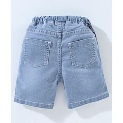 Babyhug Cotton Spandex Above Knee Length Washed Denim Bermuda - Light Blue