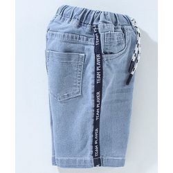 Babyhug Cotton Spandex Above Knee Length Washed Denim Bermuda - Light Blue