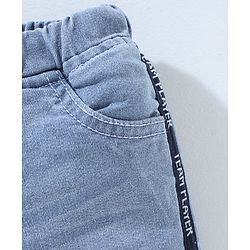 Babyhug Cotton Spandex Above Knee Length Washed Denim Bermuda - Light Blue