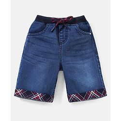 Babyhug Cotton Stretchable Denim Washed Barmuda  Knee length - Blue