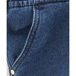 Babyhug Knee Length Washed Denim Jamaican Shorts - Dark Blue