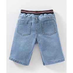 Babyhug Cotton Knee Length Washed Denim Washed Jamaican - Blue